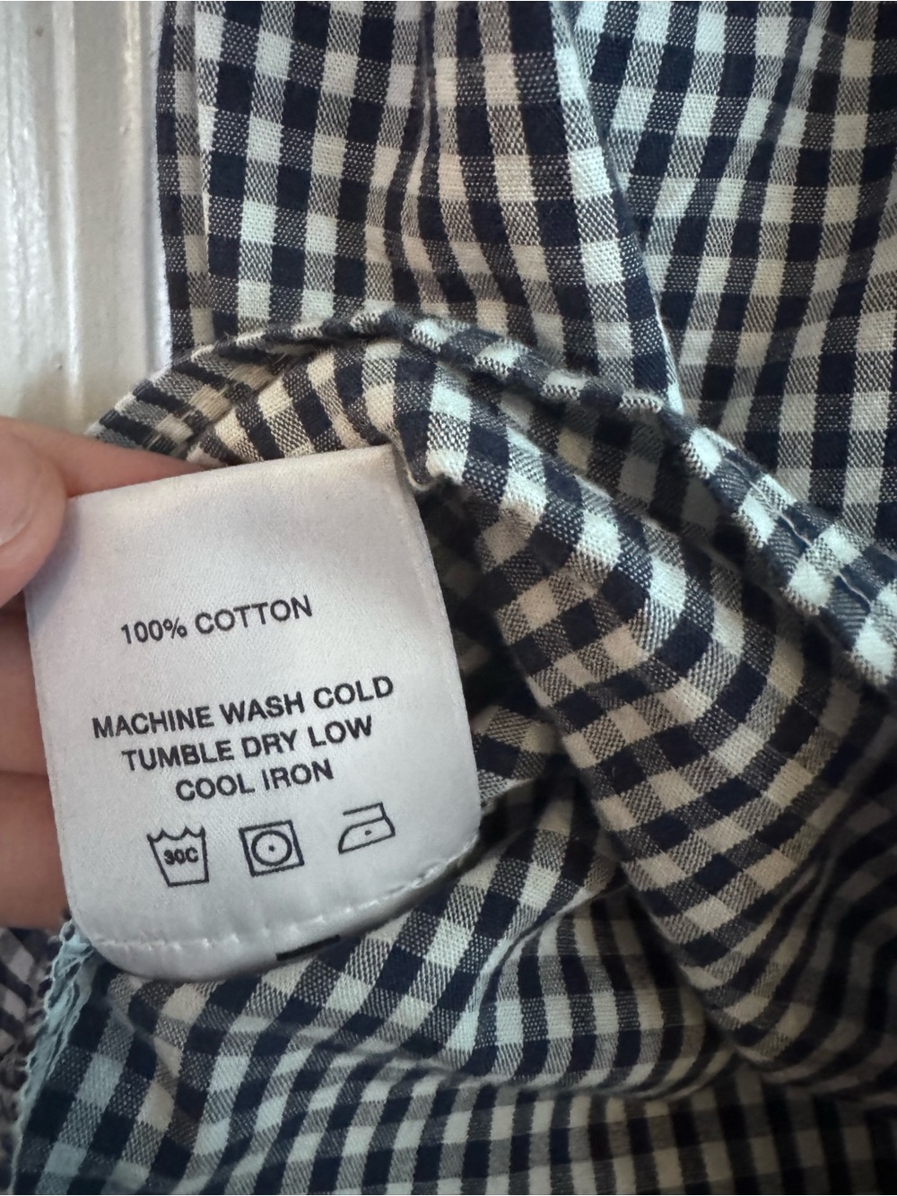 Toit Volant Gingham Tie-back Sleeveless Top - navy/White - Picture 5 of 5